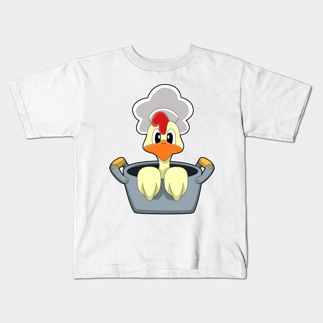 Chicken with Cooking pot Kids T-Shirt by Markus Schnabel